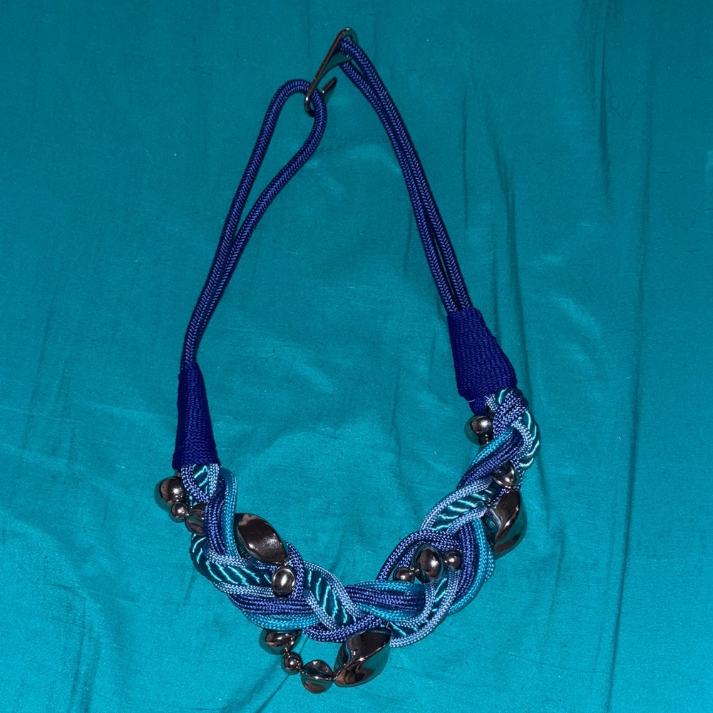 Purple and Blue Braided Necklace
